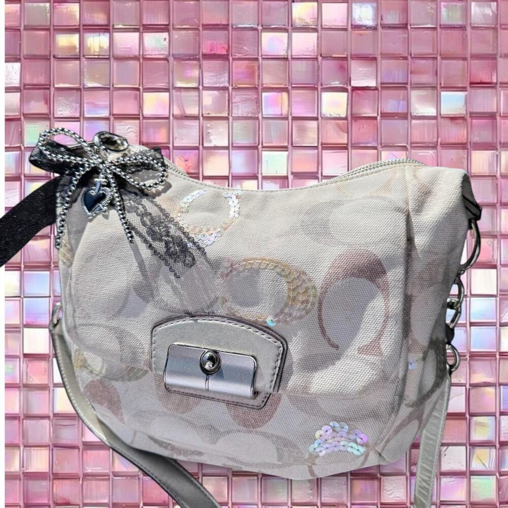 Rare white coach kristin sequin